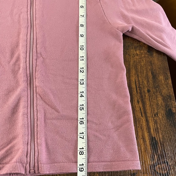 Fabletics Pink Fitted Ribbed Zip Up - Picture 3 of 5